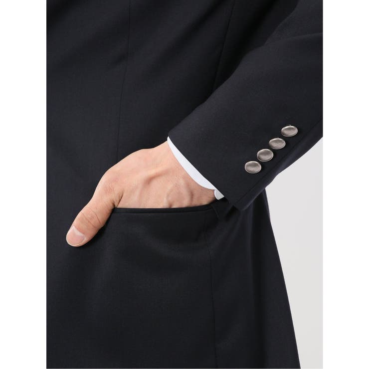 ストレッチウォッシャブル ウール混 スリムフィット 2ボタンジャケット 紺 | TAKA-Q MEN | 詳細画像10 