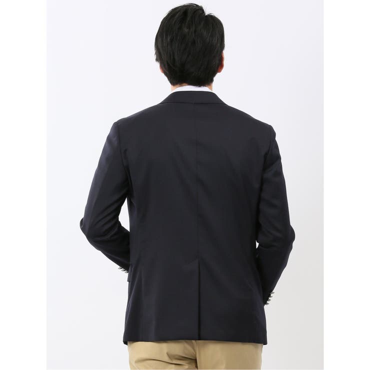 ストレッチウォッシャブル ウール混 スリムフィット 2ボタンジャケット 紺 | TAKA-Q MEN | 詳細画像3 