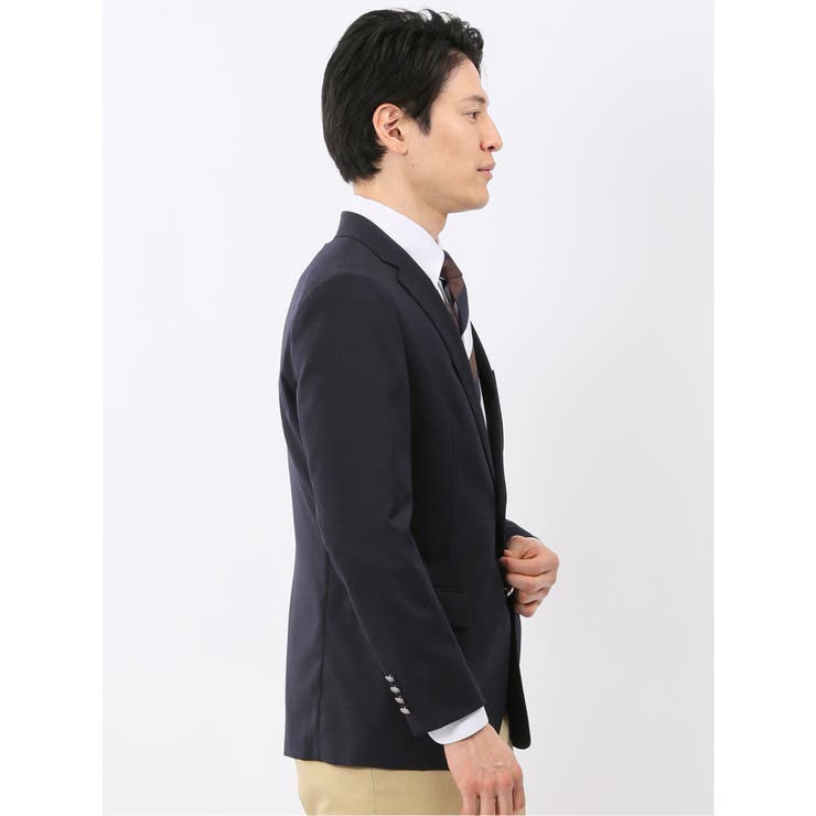 ストレッチウォッシャブル ウール混 スリムフィット 2ボタンジャケット 紺 | TAKA-Q MEN | 詳細画像4 