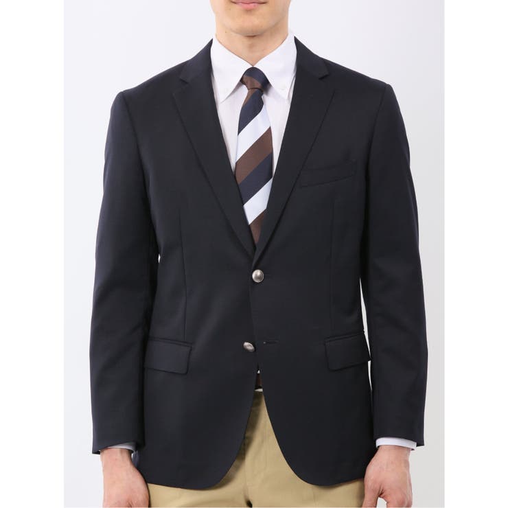 ストレッチウォッシャブル ウール混 スリムフィット 2ボタンジャケット 紺 | TAKA-Q MEN | 詳細画像6 