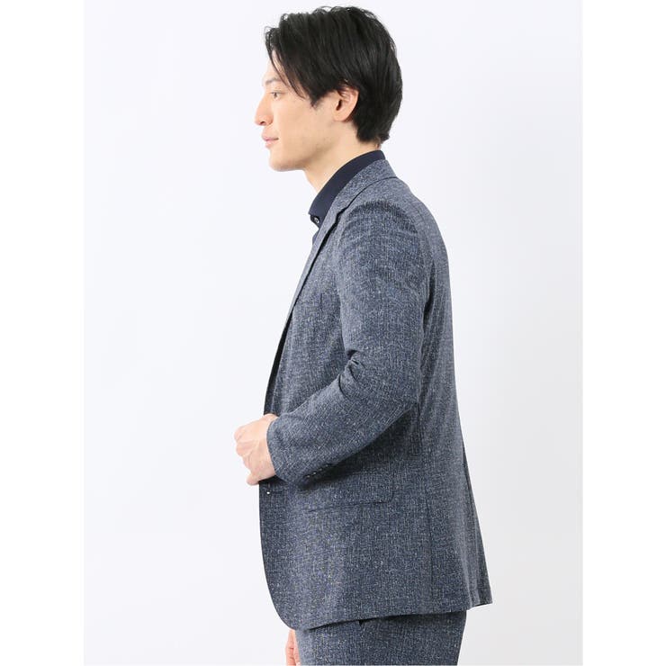 TechCool スリムフィット 2ボタン ジャケット 紺(セットアップ可能) | TAKA-Q MEN | 詳細画像2 