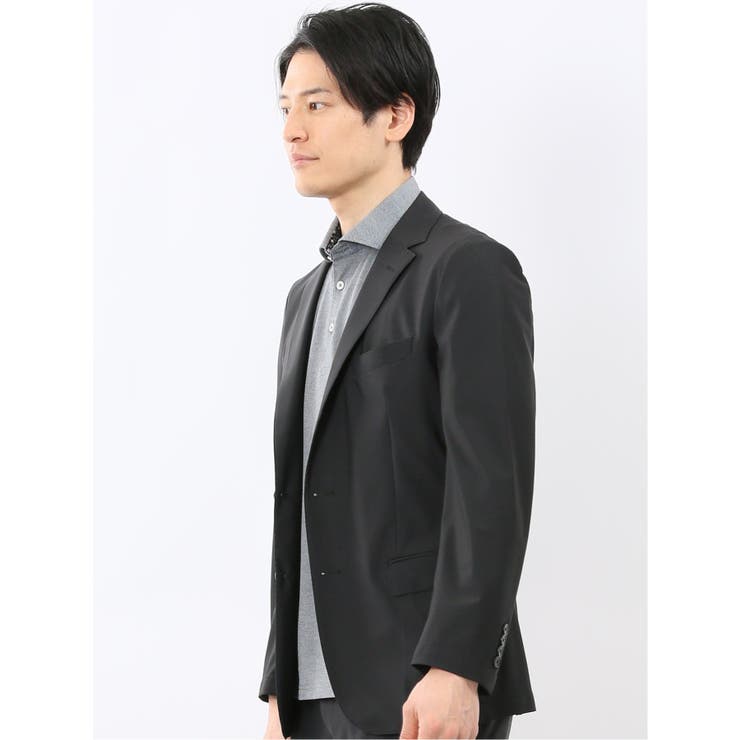 TechCool スリムフィット 2ボタン ジャケット 黒(セットアップ可能) | TAKA-Q MEN | 詳細画像2 