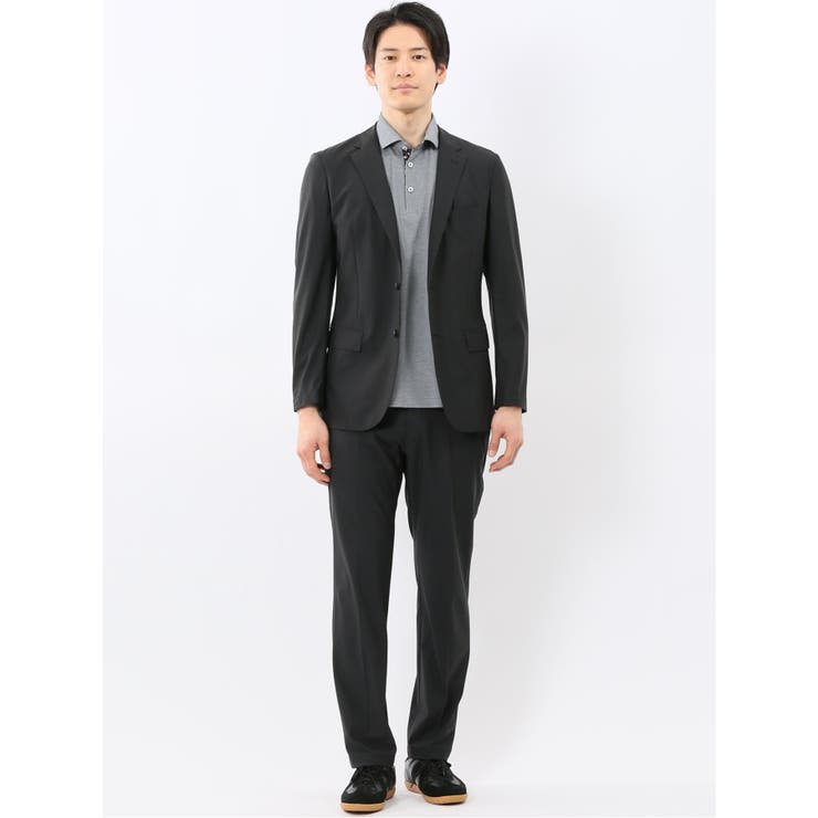 TechCool スリムフィット 2ボタン ジャケット 黒(セットアップ可能) | TAKA-Q MEN | 詳細画像5 