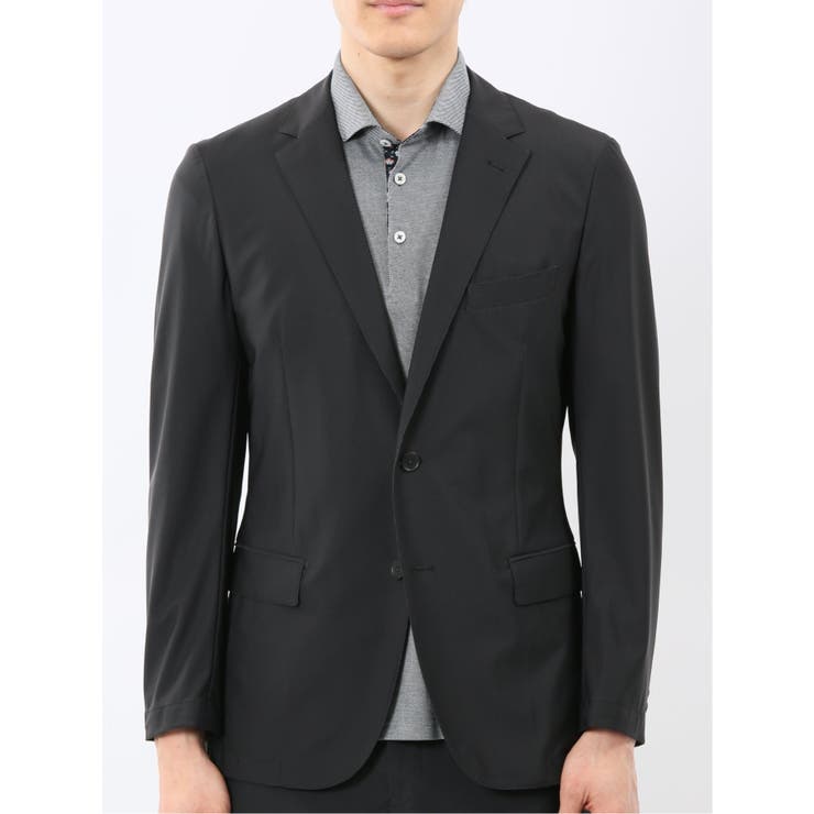 TechCool スリムフィット 2ボタン ジャケット 黒(セットアップ可能) | TAKA-Q MEN | 詳細画像6 