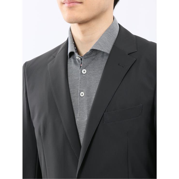 TechCool スリムフィット 2ボタン ジャケット 黒(セットアップ可能) | TAKA-Q MEN | 詳細画像9 