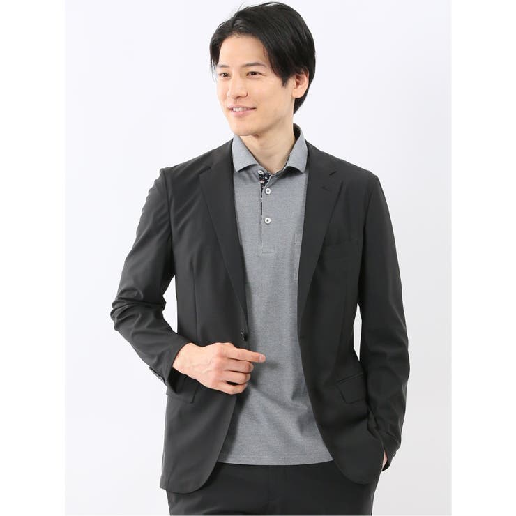 05黒 | TechCool スリムフィット 2ボタン ジャケット 黒(セットアップ可能) | TAKA-Q MEN