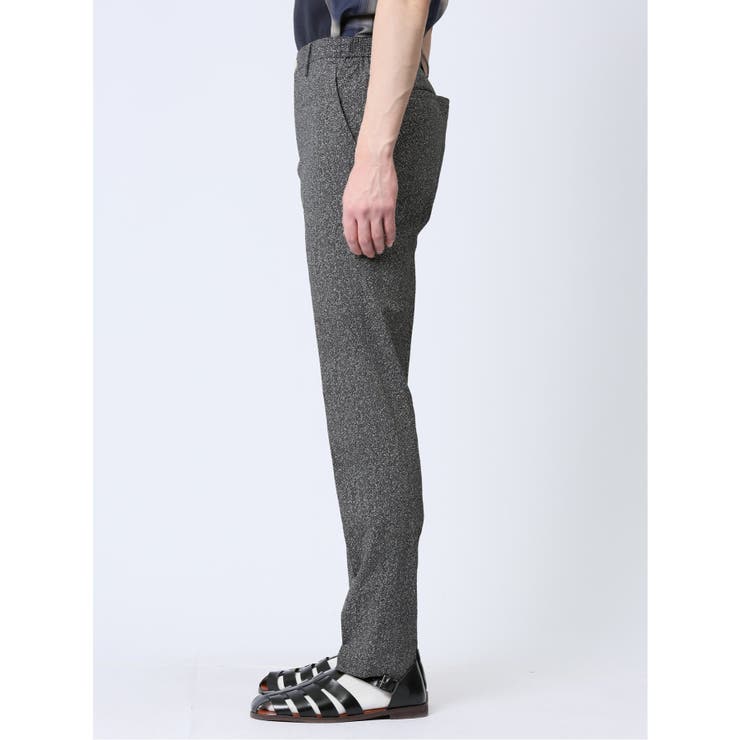 軽量 スリムフィット ノータックパンツ プリント黒(セットアップ可能) | TAKA-Q MEN | 詳細画像6 
