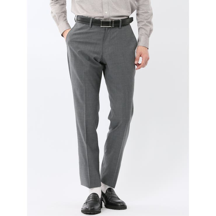 06グレー | ストレッチウォッシャブル ウール混 スリムフィット | TAKA-Q MEN