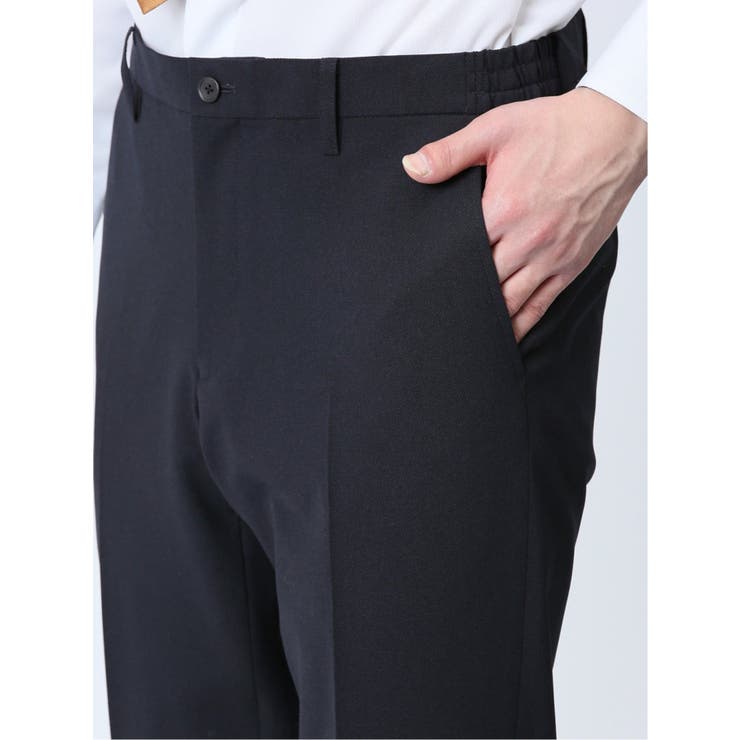 軽量メッシュ スリムフィット ノータックパンツ 紺(セットアップ可能) | TAKA-Q MEN | 詳細画像7 
