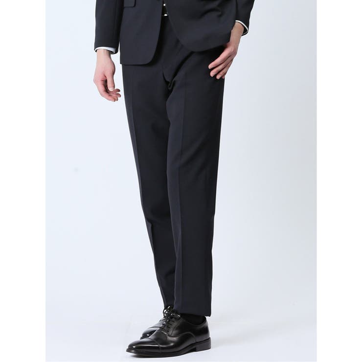 75紺 | 軽量メッシュ スリムフィット ノータックパンツ 紺(セットアップ可能) | TAKA-Q MEN
