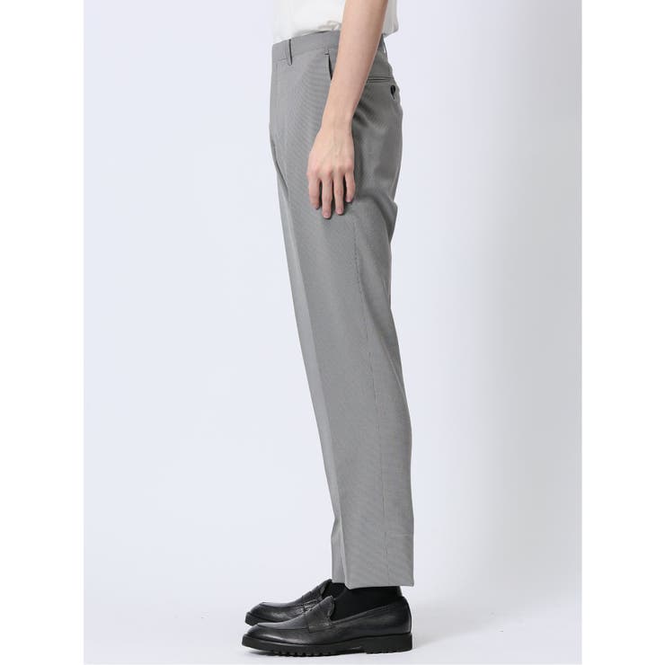 軽量メッシュ スリムフィット ノータックパンツ 千鳥