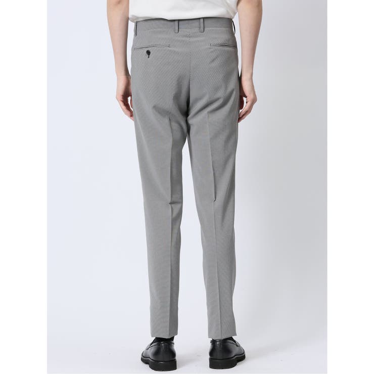 軽量メッシュ スリムフィット ノータックパンツ 千鳥