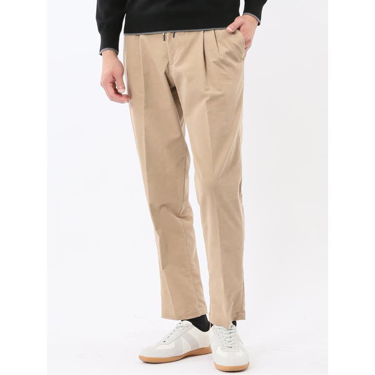 33ベージュ | ストレッチ別珍 ツータックスラックス(セットアップ可能) | TAKA-Q MEN