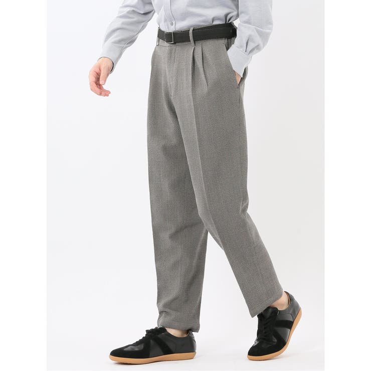 03ライトグレー | ウール混サッカー ツータックスラックス(セットアップ可能) | TAKA-Q MEN