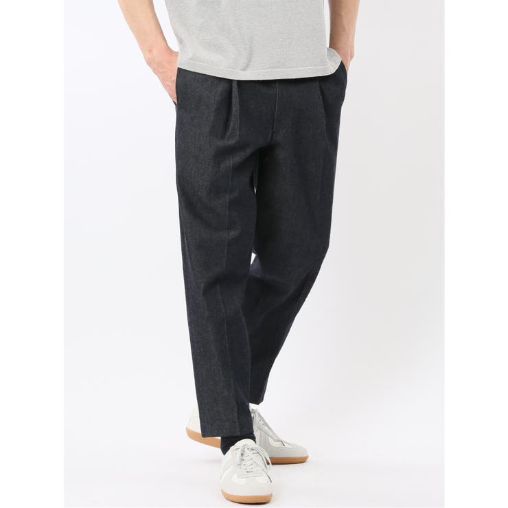 75紺 | カイハラ デニム ワンタック キャロットパンツ(セットアップ可能) | TAKA-Q MEN