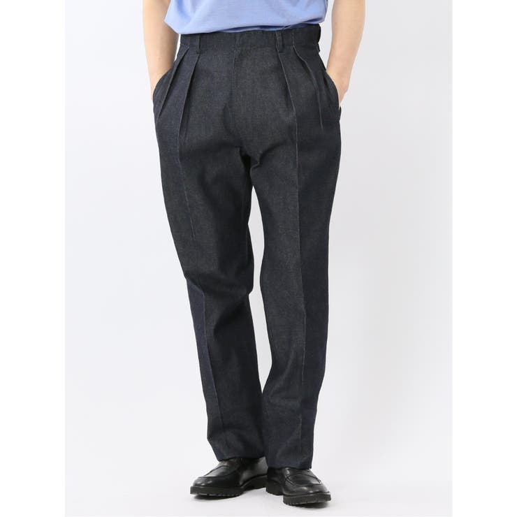 カイハラ デニム ツータック トラウザーパンツ(セットアップ可能) | TAKA-Q MEN | 詳細画像1 