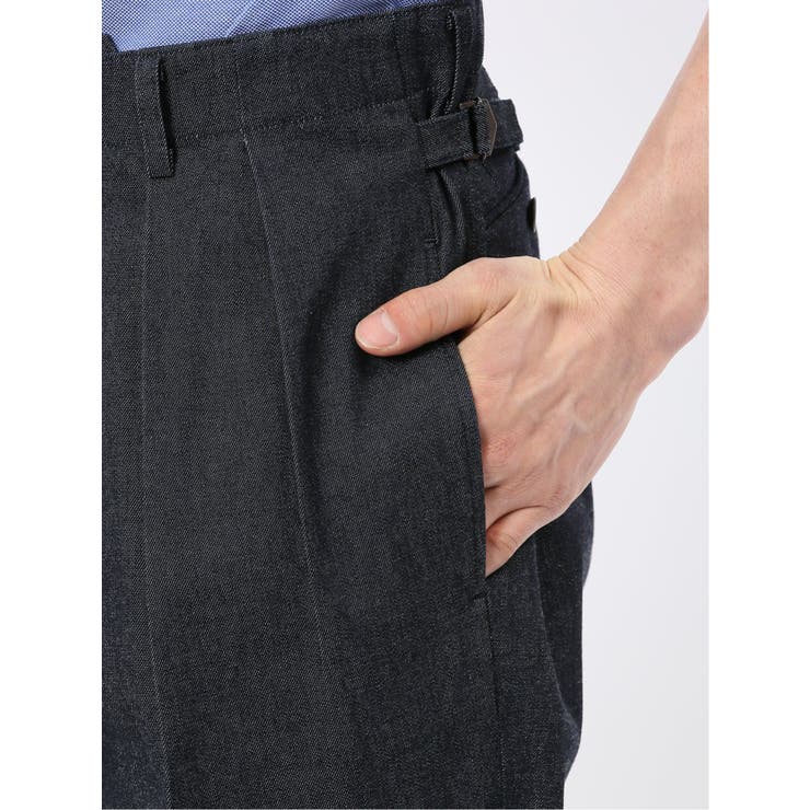 カイハラ デニム ツータック トラウザーパンツ(セットアップ可能) | TAKA-Q MEN | 詳細画像9 