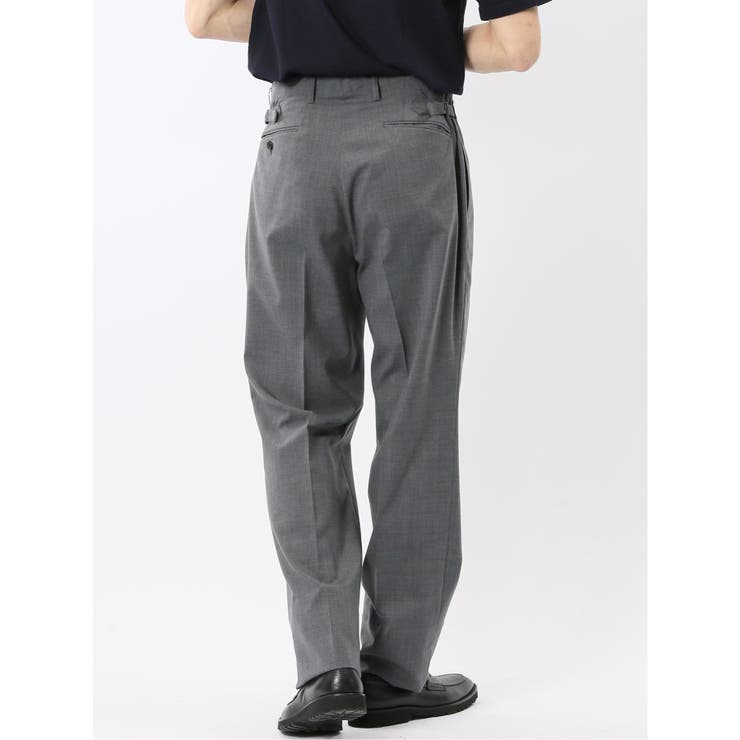 ウール混 ツータック ワイド スラックス ライトグレー | TAKA-Q MEN | 詳細画像3 