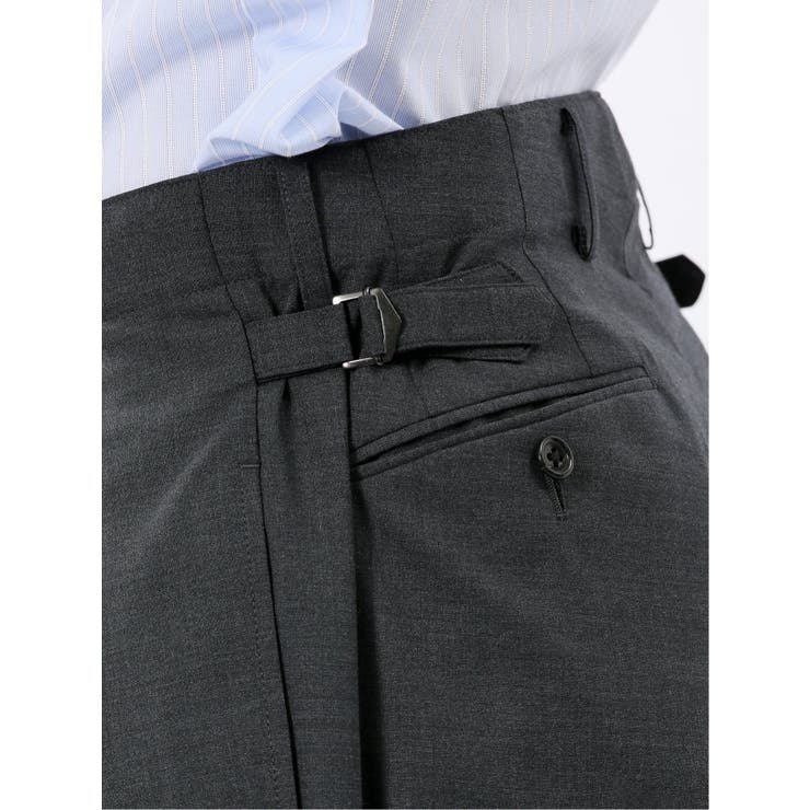 ウール混 ツータック ワイド スラックス グレー | TAKA-Q MEN | 詳細画像11 