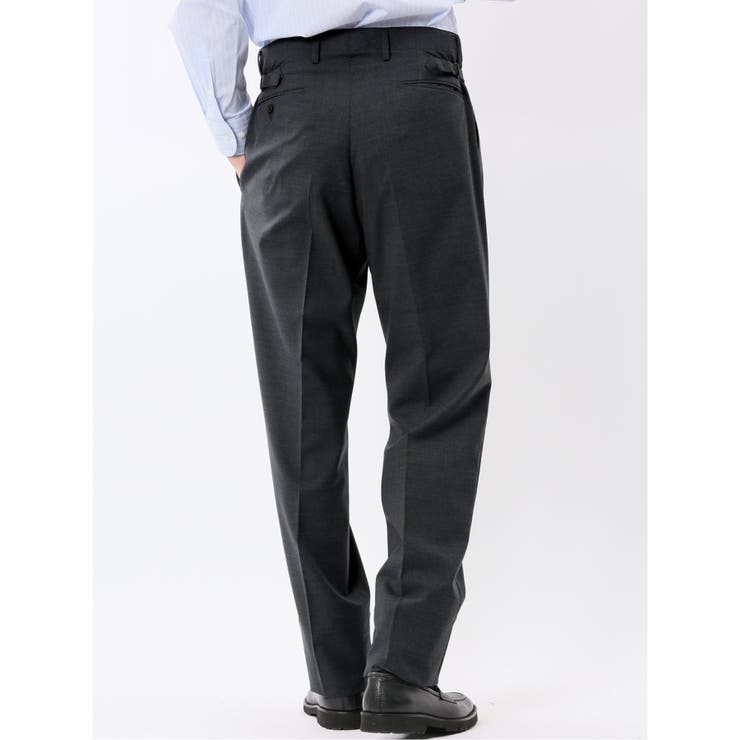 ウール混 ツータック ワイド スラックス グレー | TAKA-Q MEN | 詳細画像3 