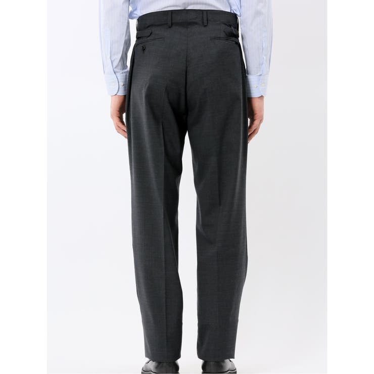 ウール混 ツータック ワイド スラックス グレー | TAKA-Q MEN | 詳細画像8 