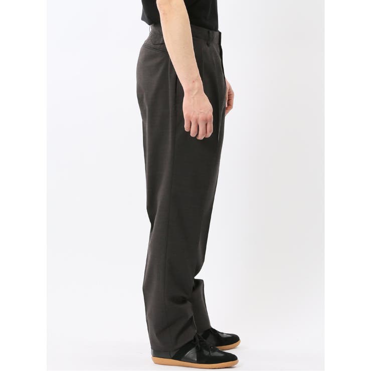 ウール混 ツータック ワイド スラックス 茶 | TAKA-Q MEN | 詳細画像4 