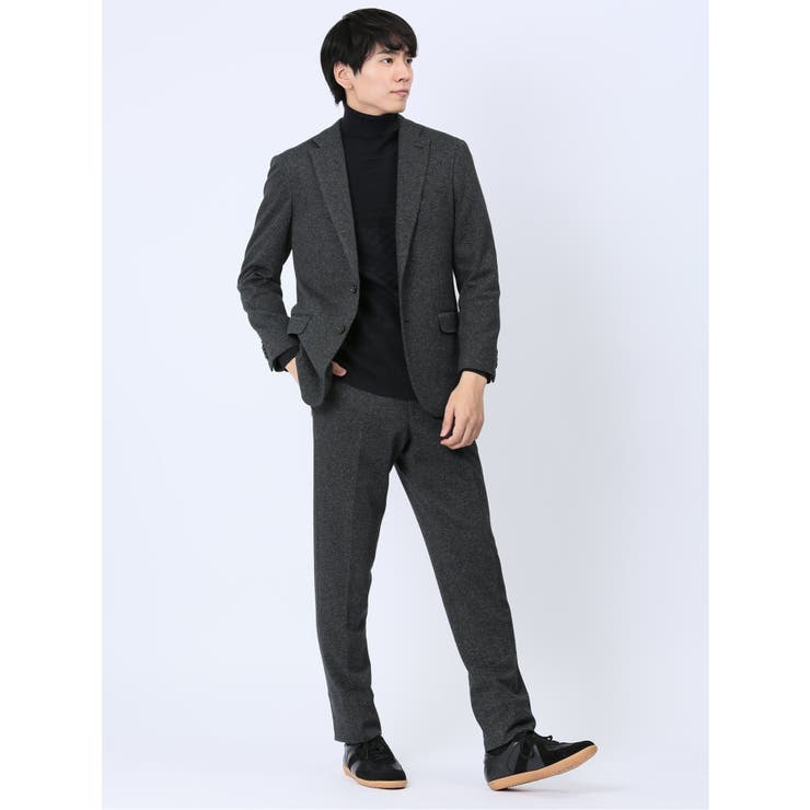 ウール混ジャージ スリムパンツ 黒(セットアップ可能) | TAKA-Q MEN | 詳細画像10 