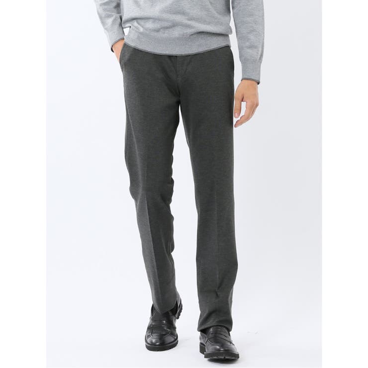 06グレー | ストレッチウォッシャブル ニットジャガード ノータックスラックス | TAKA-Q MEN