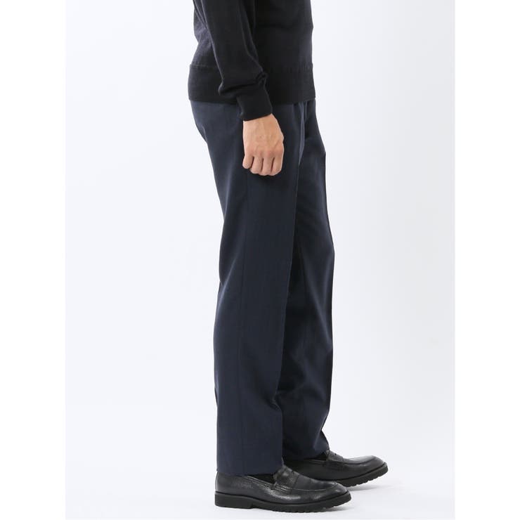 ウォッシャブル ウール混 ノータックスラックス[品番：TKQJ0026608