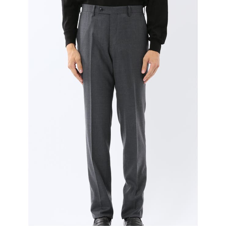 ウォッシャブル ウール混 ノータックスラックス[品番：TKQJ0026608