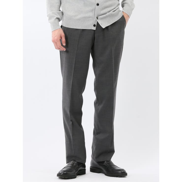 06グレー | ウォッシャブル ウール混 ノータックスラックス | TAKA-Q MEN