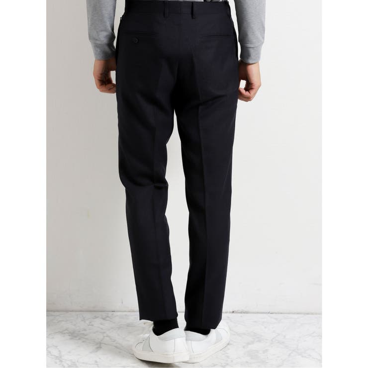 ストレッチウォッシャブル ウール混スリムフィット ノータックススラックス | TAKA-Q MEN | 詳細画像3 