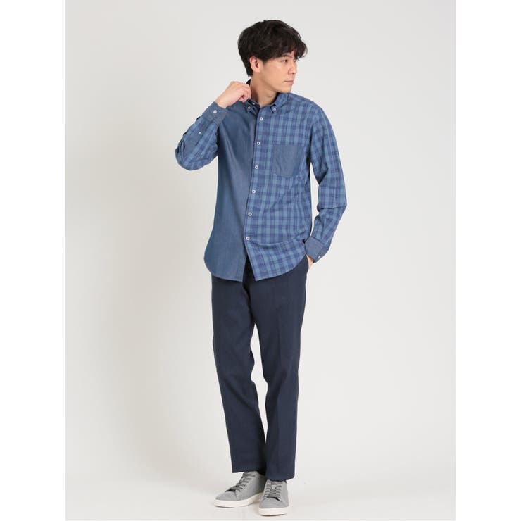 クロスストレッチ スリムフィット ノータックスラックス カルゼダルブルー | TAKA-Q MEN | 詳細画像12 