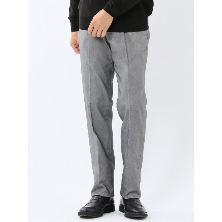 クロスストレッチ裏起毛 スリムフィット ノータックスラックス | TAKA-Q MEN | 詳細画像1 