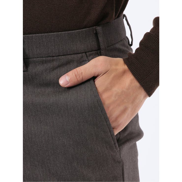 クロスストレッチ裏起毛 スリムフィット ノータックスラックス | TAKA-Q MEN | 詳細画像9 