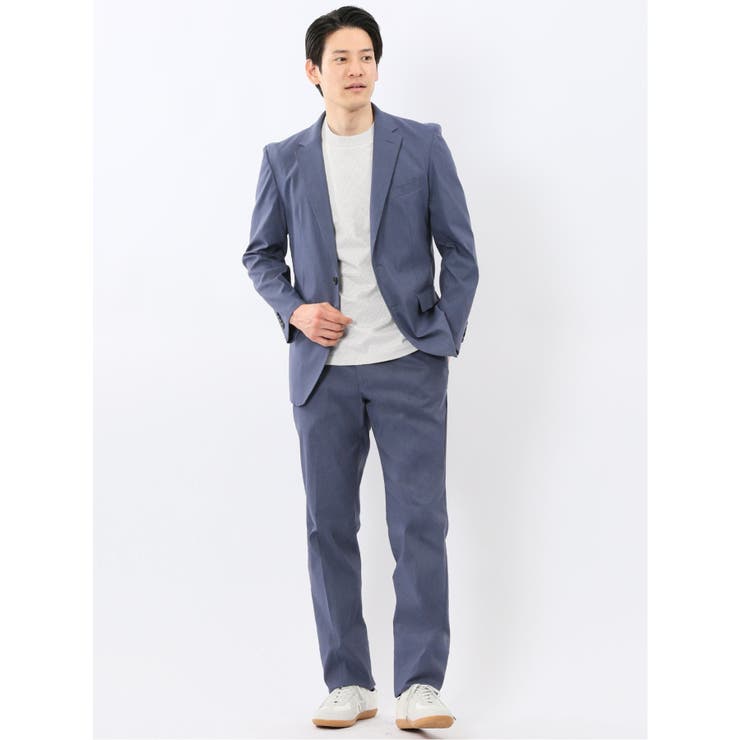 クロスストレッチ スリムフィット ノータックスラックス 青(セットアップ可能) | TAKA-Q MEN | 詳細画像5 