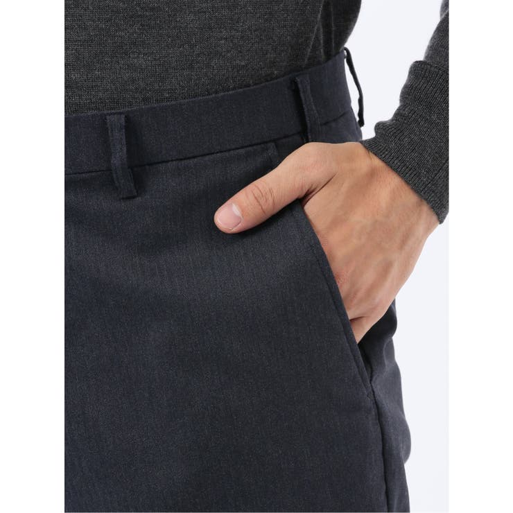 クロスストレッチ裏起毛 スリムフィット ノータックスラックス | TAKA-Q MEN | 詳細画像9 