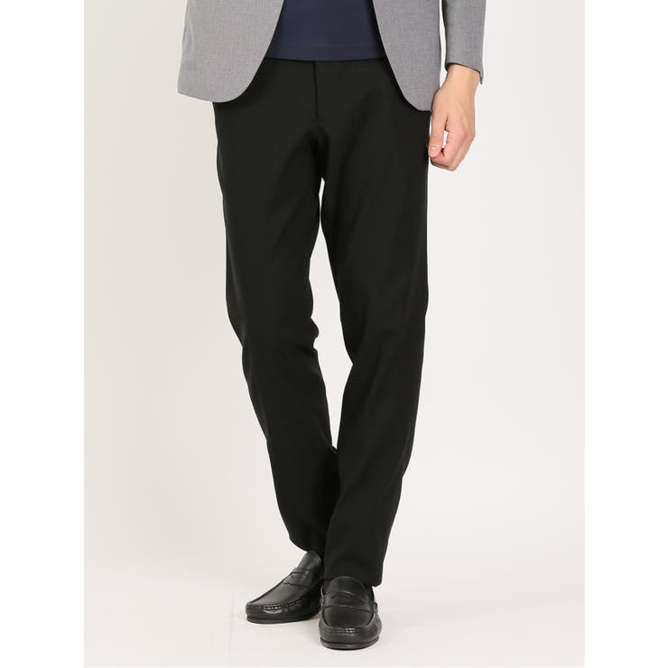 05黒 | スーパーストレッチ スリムフィット ノータックスラックス カルゼ黒 | TAKA-Q MEN