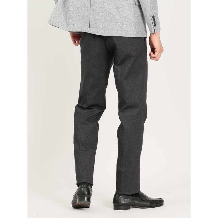 スーパーストレッチ スリムフィット ノータックスラックス ヘリンボングレー | TAKA-Q MEN | 詳細画像3 