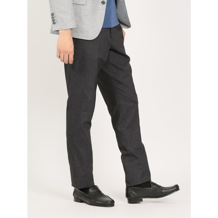 スーパーストレッチ スリムフィット ノータックスラックス ヘリンボングレー | TAKA-Q MEN | 詳細画像4 