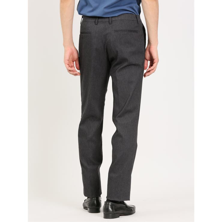 スーパーストレッチ スリムフィット ノータックスラックス ヘリンボングレー | TAKA-Q MEN | 詳細画像7 