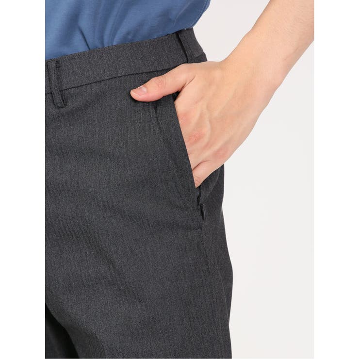 スーパーストレッチ スリムフィット ノータックスラックス ヘリンボングレー | TAKA-Q MEN | 詳細画像8 