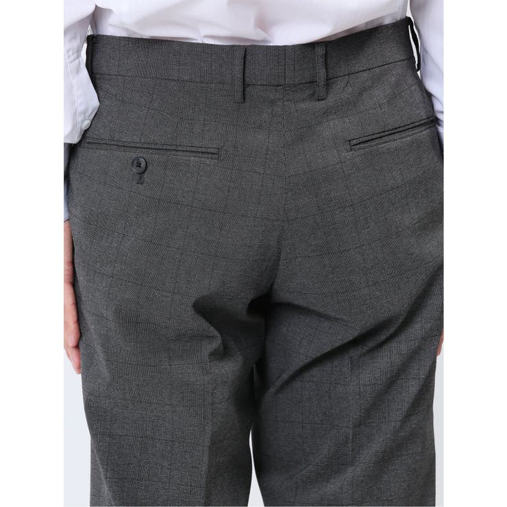 スーパーストレッチ裏起毛 スリムフィット ノータックスラックス チェックグレー | TAKA-Q MEN | 詳細画像10 