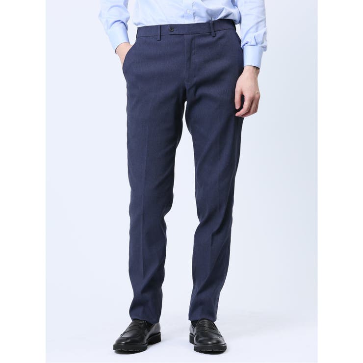 スーパーストレッチ スリムフィット ノータックスラックス カルゼダルブルー | TAKA-Q MEN | 詳細画像1 
