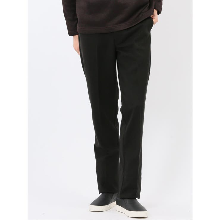 05黒 | ストレッチ起毛 スリムフィット ノータックスラックス | TAKA-Q MEN