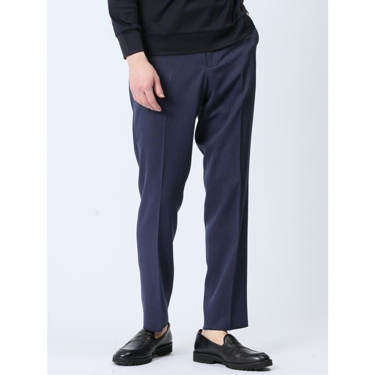 軽量 スリムフィット ノータックパンツ 青(セットアップ可能) | TAKA-Q MEN | 詳細画像1 