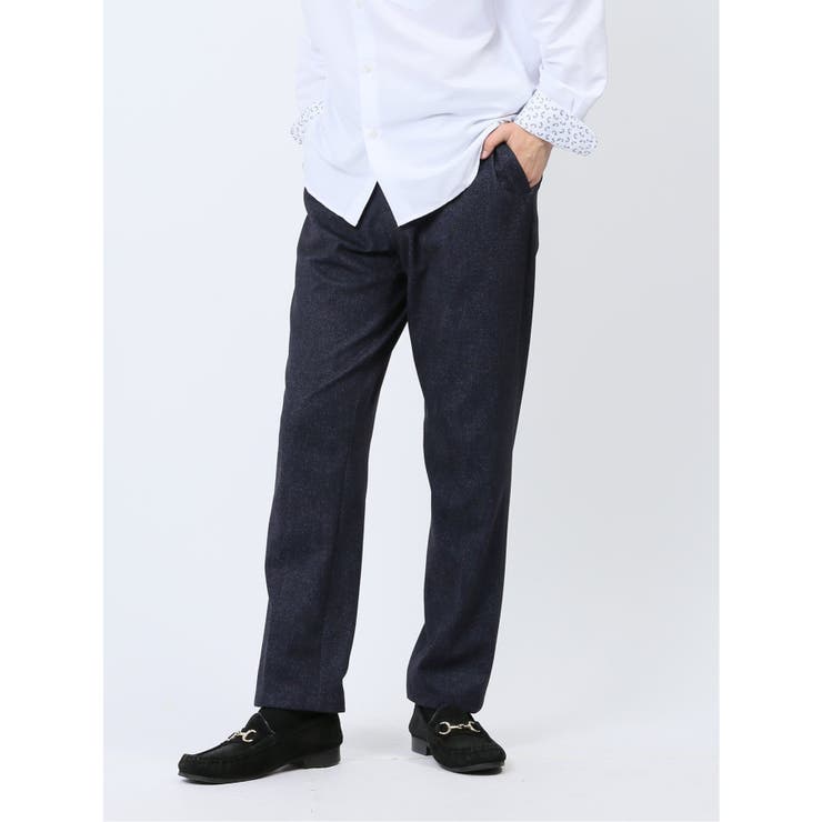 75紺 | TechMove スリムフィット ノータックパンツ | TAKA-Q MEN