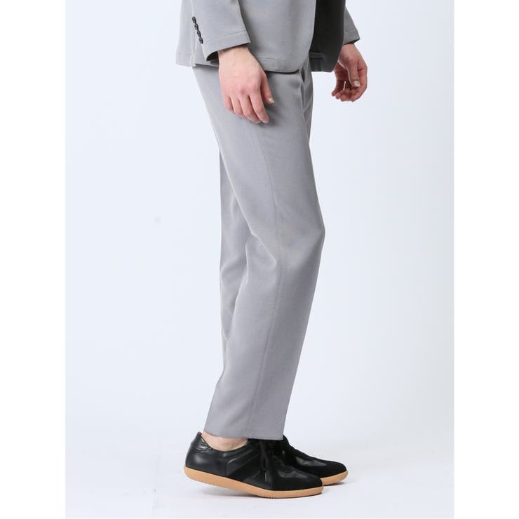 軽量 スリムフィット ノータックパンツ ライトグレー(セットアップ可能) | TAKA-Q MEN | 詳細画像4 