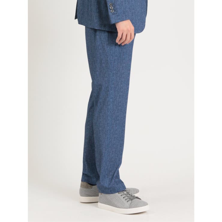 TechDenim スリムフィット ノータックパンツ 青(セットアップ可能) | TAKA-Q MEN | 詳細画像4 