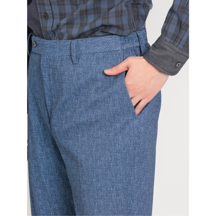TechDenim スリムフィット ノータックパンツ 青(セットアップ可能) | TAKA-Q MEN | 詳細画像8 